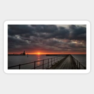 Sunrise at the mouth of the River Blyth - Panorama Sticker